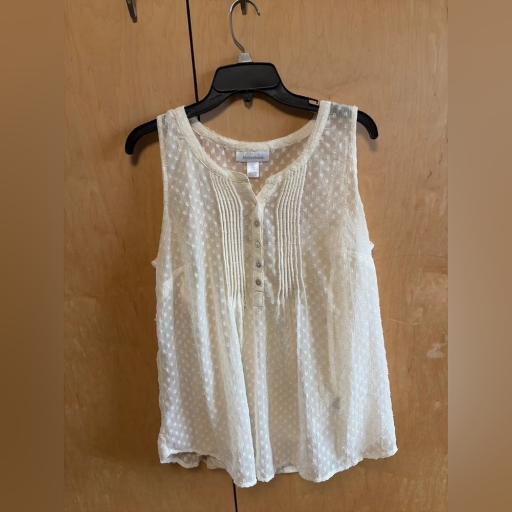 White Swiss Dot Sleeveless Tank Top - Women's